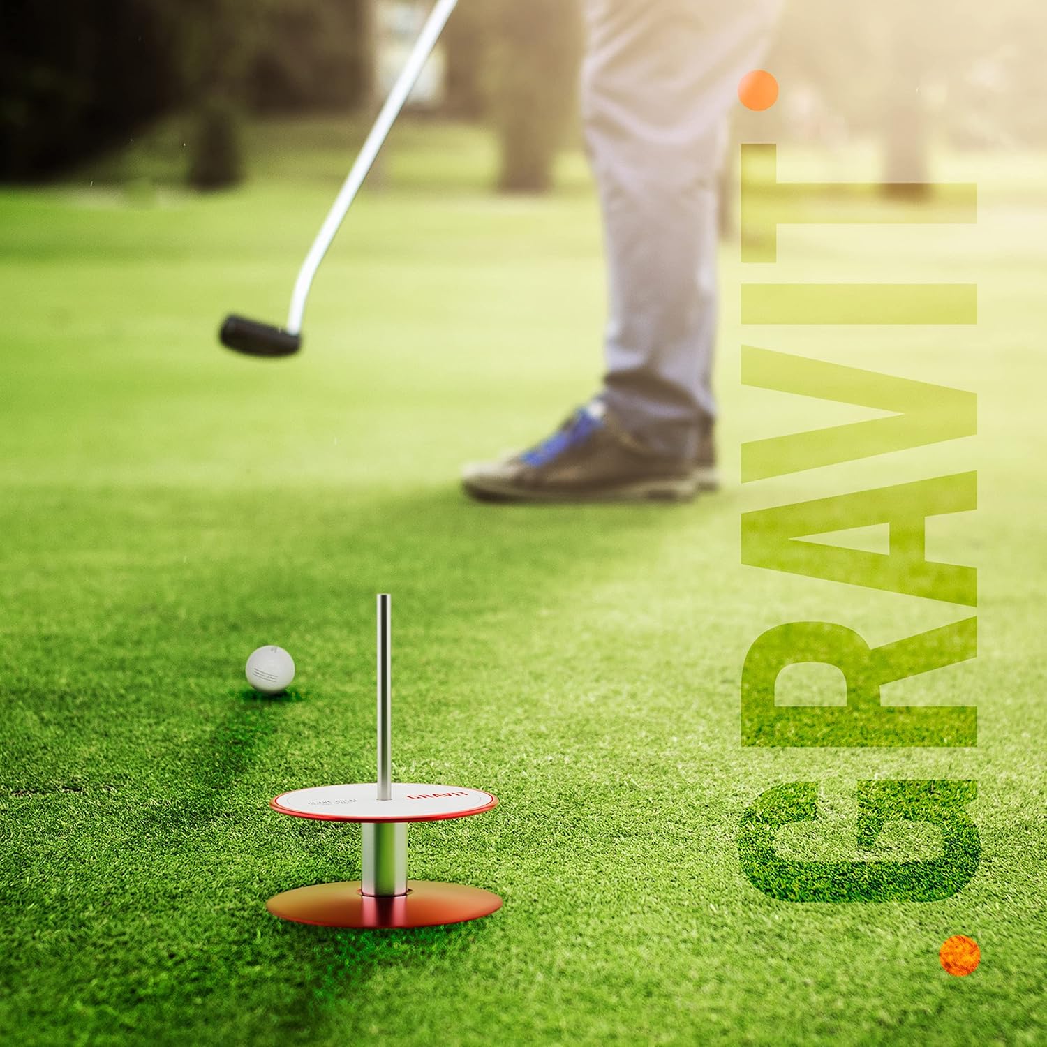 Hoyo GRAVIT de Putt360 instalado sobre un green real